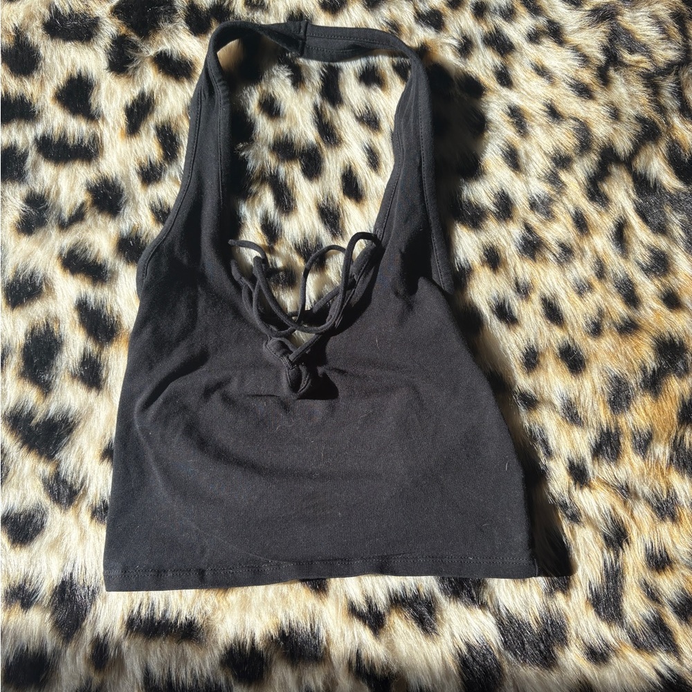 Stylish Black Halter Top